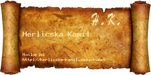 Herlicska Kamil névjegykártya